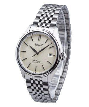 Reloj Seiko Presage Classic Shiro-iro de acero inoxidable con esfera blanca cálida y automático SPB463J1 100M para hombre