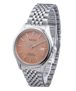 Reloj Seiko Presage Classic Araigaki automático de acero inoxidable con esfera naranja SPB467J1 100M para hombre