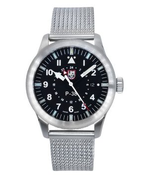 Reloj Luminox Air Pilot Lightning GMT de acero inoxidable con esfera negra y cuarzo XA.9522 100M para hombre