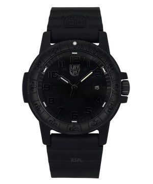 Reloj de cuarzo Luminox Leatherback Sea Turtle con correa de silicona y esfera negra XS.0321.BO.L 100M para hombre