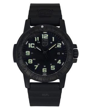 Reloj de cuarzo Luminox Leatherback Sea Turtle Giant con correa de PU y esfera negra XS.0330 100M para hombre