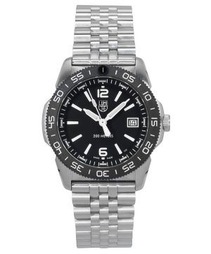 Luminox Pacific Diver Ripple Reloj de cuarzo XS.3122M.1 200M para hombre con esfera negra y acero inoxidable