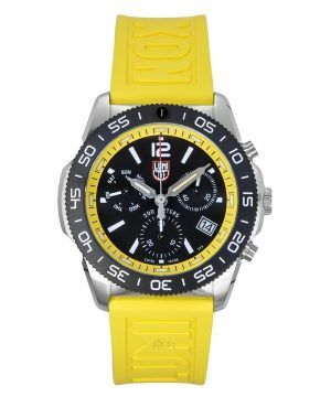 Reloj cronógrafo Luminox Pacific Diver con correa de caucho y esfera negra de cuarzo XS.3145.SET 200M para hombre