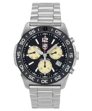 Reloj cronógrafo Luminox Pacific Diver de acero inoxidable con esfera negra y cuarzo XS.3150.M 200M para hombre