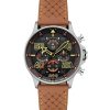 Reloj cronógrafo de cuarzo con esfera negra y correa de cuero Baldwin AVI-8 Hawker Typhoon Coningham AV-4093-0B para hombre