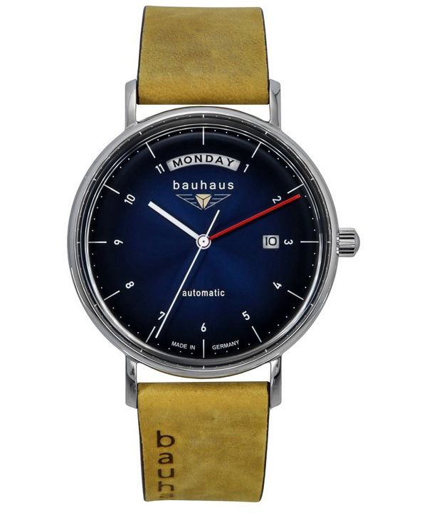 Reloj automático Bauhaus Classic 21623 para hombre con correa de piel y esfera azul oscuro