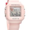 Reloj Casio Baby-G Plus Digital Pink Resin Strap Quartz BGD-10L-4 para mujer, 100 m, con presillas de correa adicionales