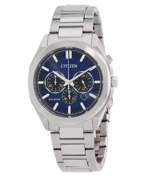 Reloj Citizen Eco-Drive Cronógrafo de acero inoxidable con esfera azul CA4590-81L 100M para hombre