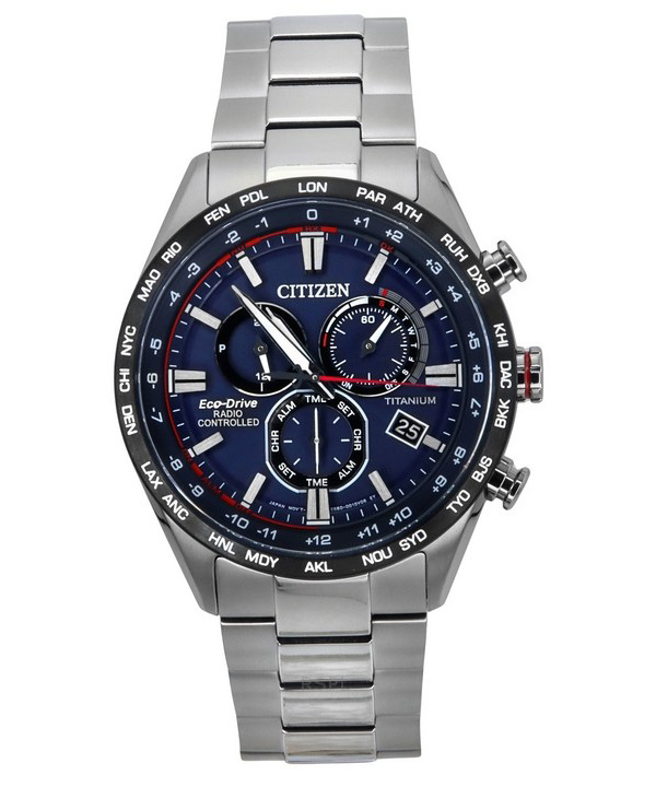 Reloj Citizen Radio Controlled Chronograph Super Titanium Blue Dial Eco-Drive CB5945-85L 100M para hombre