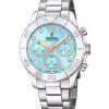 Festina Boyfriend Cronógrafo con detTodoses de cristal, esfera azul, cuarzo F20603-4 100M Reloj para mujer