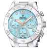 Festina Boyfriend Cronógrafo con detTodoses de cristal, esfera azul, cuarzo F20603-4 100M Reloj para mujer