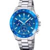 Festina Reloj cronógrafo de cerámica de acero inoxidable con esfera azul de cuarzo F20693-4 100M para mujer