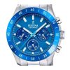 Festina Reloj cronógrafo de cerámica de acero inoxidable con esfera azul de cuarzo F20693-4 100M para mujer