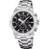 Festina Timeless Chronograph - Reloj de cuarzo para hombre, acero inoxidable, esfera negra, F20704-3, 100 m