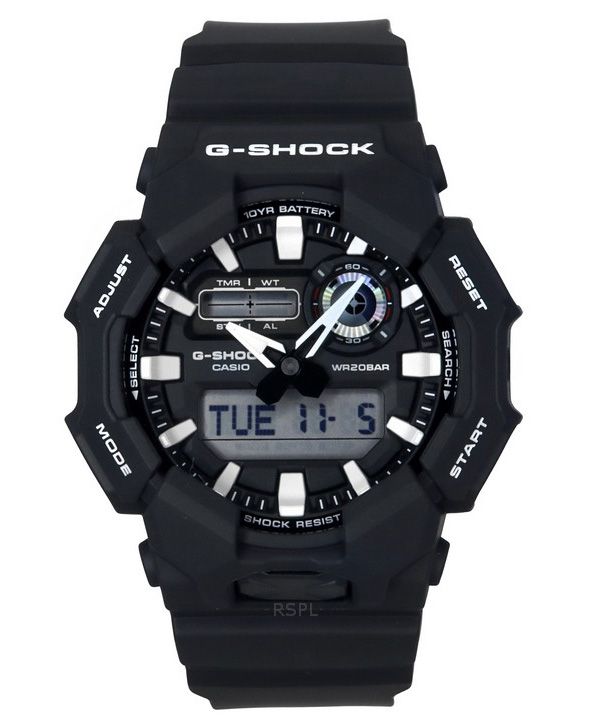 Reloj analógico digital Casio G-Shock GA-010-1A de cuarzo con correa de resina de base biológica y esfera negra, 200 m, para hom