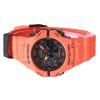 Reloj Casio G-Shock analógico digital con enlace para teléfono inteligente, correa de resina naranja de base biológica, esfera g