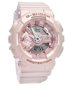 Reloj analógico digital Casio G-Shock de resina de base biológica con esfera rosa de cuarzo GMA-S110ST-4A 200M para mujer