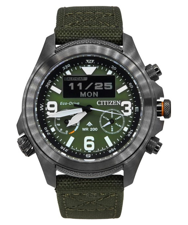 Reloj Citizen Promaster Land 35th Anniversary Cronógrafo Eco-Drive con esfera verde JV1005-02W 200M para hombre