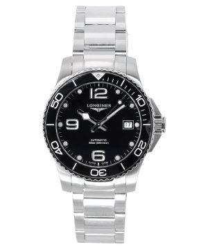 Reloj para hombre Longines HydroConquest de acero inoxidable con esfera negra y automático L3.780.4.56.6 300M