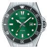 Reloj Casio Standard analógico de acero inoxidable con esfera verde y cuarzo MDV-107D-3A2V 200M para hombre