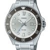 Reloj Casio Standard analógico de acero inoxidable con esfera plateada de cuarzo MDV-107D-7AV 200M para hombre