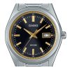 Reloj Casio Standard analógico de acero inoxidable con esfera negra y cuarzo MTP-B180D-1A2V para hombre