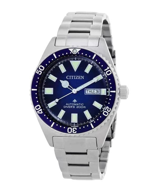 Reloj automático Citizen Promaster de acero inoxidable para hombre, mecánico, esfera azul, NY0129-58L, 200 m