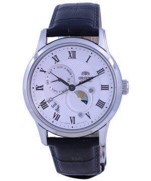 Reloj Orient Classic Sun And Moon con esfera blanca automático RA-AK0008S10B RA-AK0008S30B para hombre