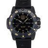 Reloj de buceo automático Luminox Master Carbon SEAL de edición limitada con correa de caucho y esfera negra XS.3865.GOLD 200M p