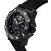 Reloj de buceo automático Luminox Master Carbon SEAL de edición limitada con correa de caucho y esfera negra XS.3865.GOLD 200M p