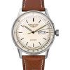 Reloj automático Bauhaus Aviation con correa de piel y esfera beige 23665 100M para hombre