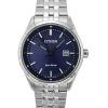 Reloj Citizen Eco-Drive de acero inoxidable con esfera azul BM7560-59L 100M para hombre