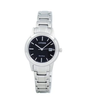 Reloj Citizen Eco-Drive FE1081-59E de acero inoxidable y esfera negra para mujer reacondicionado