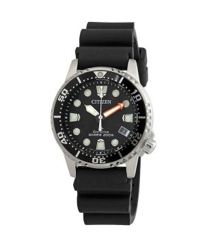 Reloj Citizen Promaster Dive Eco-Drive para mujer, esfera negra, correa de policarbonato, EO2020-08E, 200 m, reacondicionado